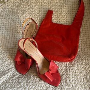 Sandals and matching purse. Purse is not Kate Spade but an excellent match.